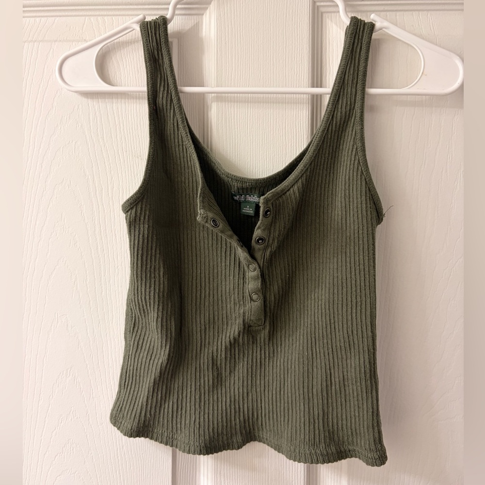 Wild Fable Sage Ribbed Tank Top
